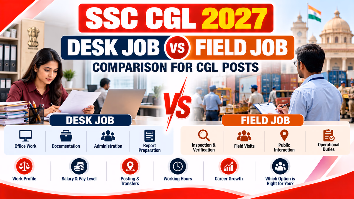SSC CGL 2027 Desk Job vs Field Job Comparison for CGL Posts